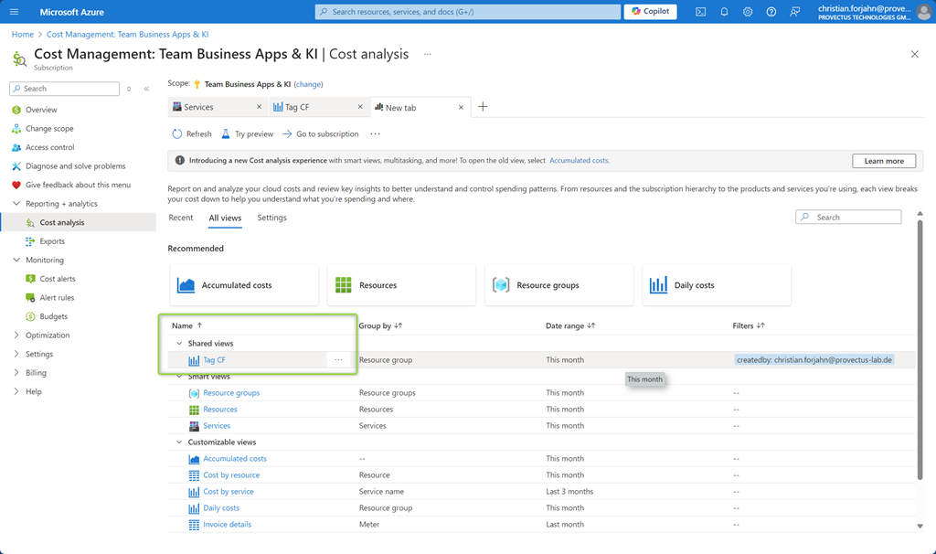 Reuse your custom view for your analysis